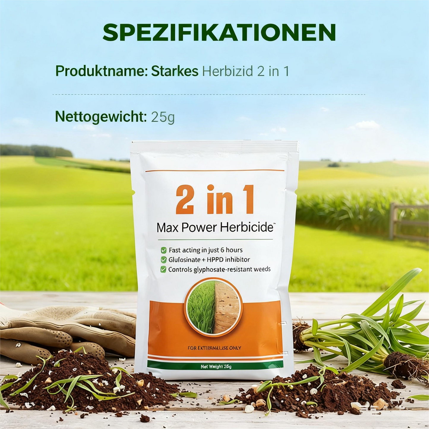 Starkes Herbizid 🚀 6h UNKRAUT WEG! Acker/Wald/Grünanlage, 0 Toxine – Sofort wirkend💥